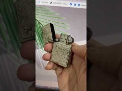 Zippo 2 Mộc Đáy Bottom Up Hoa Văn Silver Plate Titanium Coating ZN159-video