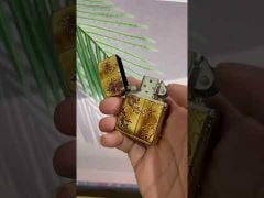 Zippo Đồng Cháy Khắc Sâu Sư Tử Hoàng Gia ZN07-video