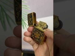 Zippo ốp emblem hoa văn dày Z272-video