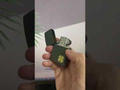 Bật lửa zippo Mỹ cỏ 4 lá sơn xanh Z51-video