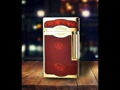 Bật lửa ST Dupont sơn mài đỏ chấm kim tuyến  D64-video