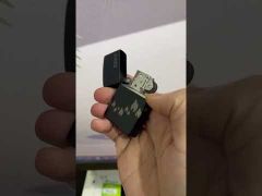 Zippo Premium Sơn Đen Khắc Chìm Ngọn Lửa Và Logo Zippo Z34-video