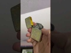 Bật Zippo Mỹ xuất Nhật hình phật khắc ăn mòn mạ vàng Z86-video