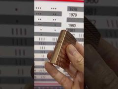 Zippo vàng hồng kẻ vân nổi ZN284-video