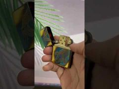 Zippo Armor Màu Đồng Cháy Khắc Chìm Cá Chép May Mắn ZN211-video