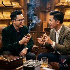 Tẩu hút Cigar thân gỗ cán sừng hình trống đồng Đông Sơn TS31