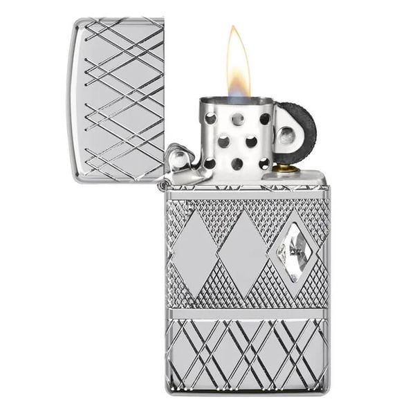 Zippo Slim Armor Chủ Đề Kim Cương Diamond Pattern Design Z334