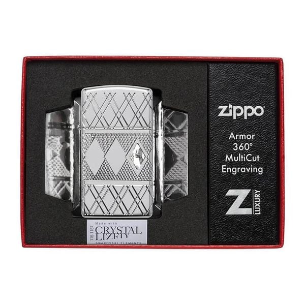 Zippo Slim Armor Chủ Đề Kim Cương Diamond Pattern Design Z334