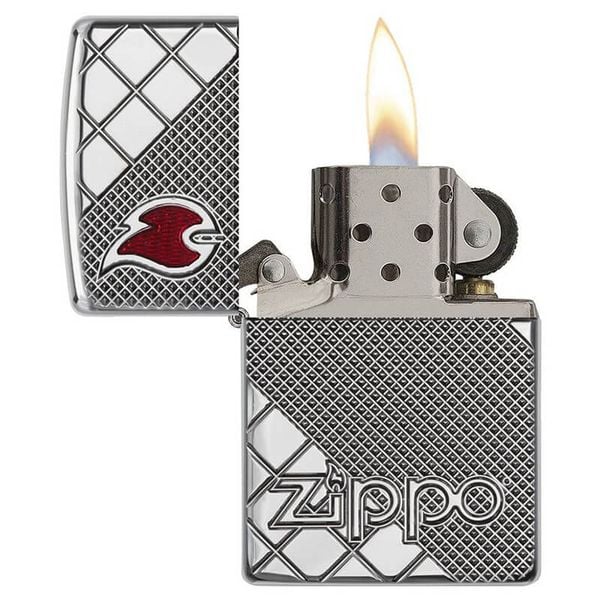Zippo Armor Khắc Chìm Hoa Văn Khảm Gạch Tile Mosaic Z298