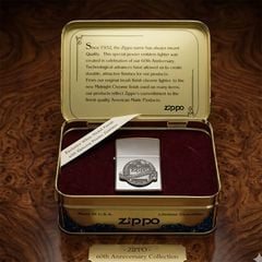 Zippo 1992 Kỷ Niệm 60 Năm (1932-1992) – Lớp Vỏ White Nickel Finish Sang Trọng – Đời VIII La Mã C95