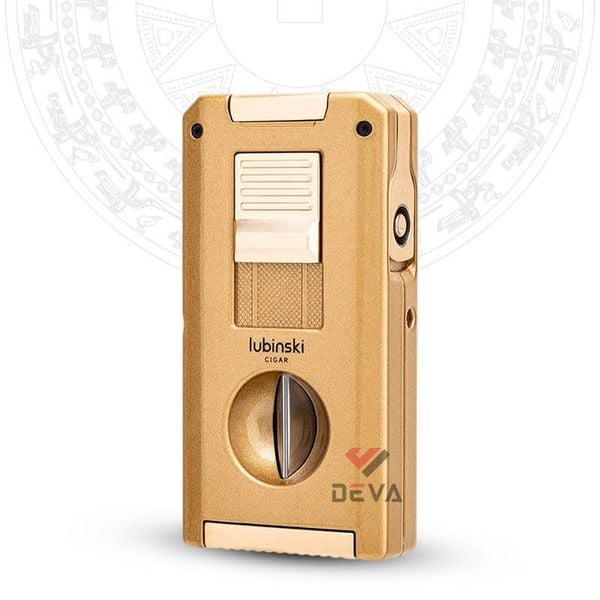 Bật lửa Lubinski khò 2 tia kèm dao kép và đục Cigar YJA-10070