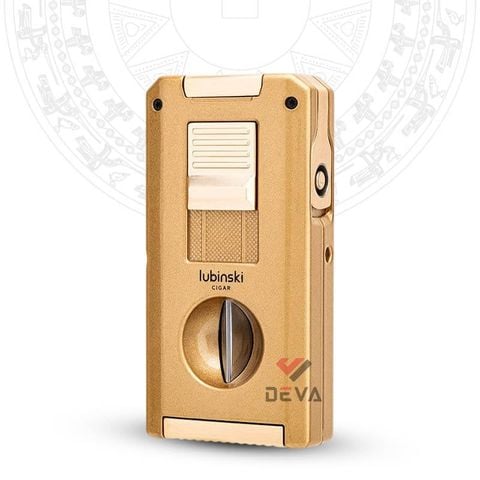 Bật lửa Lubinski khò 2 tia kèm dao kép và đục Cigar YJA-10070