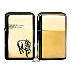 Bật lửa xăng đá Zorro đáy tròn ốp Emblem 12 con giáp mạ vàng 24K số giới hạn Z790-515