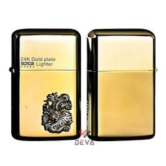 Bật lửa xăng đá Zorro đáy tròn ốp Emblem 12 con giáp mạ vàng 24K số giới hạn Z790-515