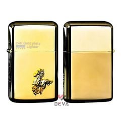 Bật lửa xăng đá Zorro đáy tròn ốp Emblem 12 con giáp mạ vàng 24K số giới hạn Z790-515