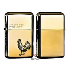 Bật lửa xăng đá Zorro đáy tròn ốp Emblem 12 con giáp mạ vàng 24K số giới hạn Z790-515
