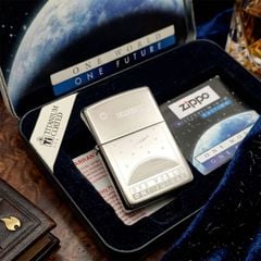 Zippo Millennium Edition 1999 – One World One Future – Đời XV La Mã – Bản Titanium Coated Cao Cấp Full Box C127