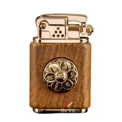 Bật lửa xăng đá Zorro bọc gỗ ốp vòng xoay Lục Tự Chân Ngôn Z602G