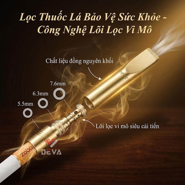 Tẩu lọc kim loại chính hãng Zobo cho 3 size thuốc ZB 483