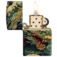 Zippo Flowing Dragon Fusion Design Bản Rồng Uốn Lượn Z180