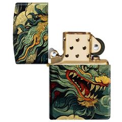 Zippo Flowing Dragon Fusion Design Bản Rồng Uốn Lượn Z180