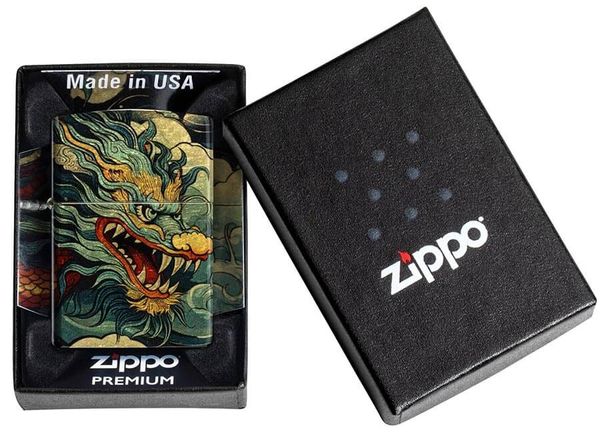 Zippo Flowing Dragon Fusion Design Bản Rồng Uốn Lượn Z180