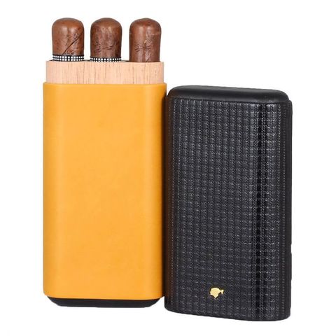 Bao Da Xì Gà 3 Điếu Cohiba COB-204 Lót Gỗ Tuyết Tùng Cao Cấp