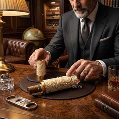 Ống xương đựng Cigar 1 điếu cao cấp khắc nổi tứ linh OX01