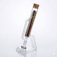 Set 10 Ống đựng Ủ Cigar Thủy Tinh Cao Cấp Có Giá Kệ OTT