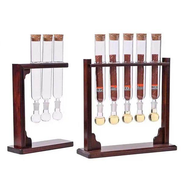 Set 10 Ống đựng Ủ Cigar Thủy Tinh Cao Cấp Có Giá Kệ OTT