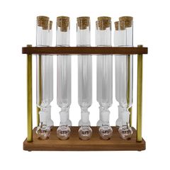 Set 10 Ống đựng Ủ Cigar Thủy Tinh Cao Cấp Có Giá Kệ OTT