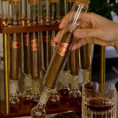 Set 10 Ống đựng Ủ Cigar Thủy Tinh Cao Cấp Có Giá Kệ OTT