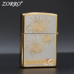 Bật lửa xăng đá chính hãng Zorro phiên bản giới hạn mạ vàng kỷ niệm 15th năm thành lập Z2-1002