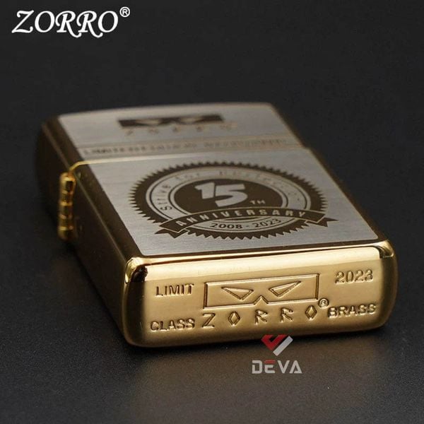 Bật lửa xăng đá chính hãng Zorro phiên bản giới hạn mạ vàng kỷ niệm 15th năm thành lập Z2-1002