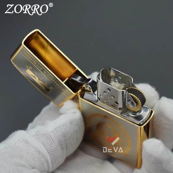 Bật lửa xăng đá chính hãng Zorro phiên bản giới hạn mạ vàng kỷ niệm 15th năm thành lập Z2-1002