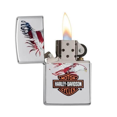 Zippo chủ đề cờ Mỹ cách điệu Harley Davidson American Flag Z384