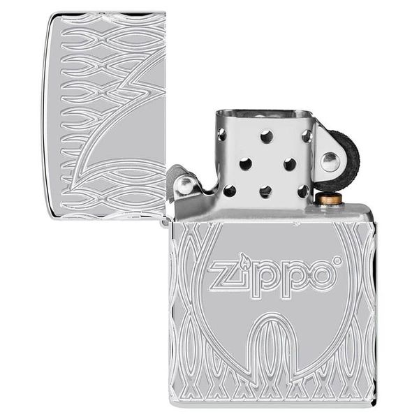 Zippo Flame Design Multicut Armor Luxury – High Polish Chrome (Chính hãng Zippo, Mỹ) Z21