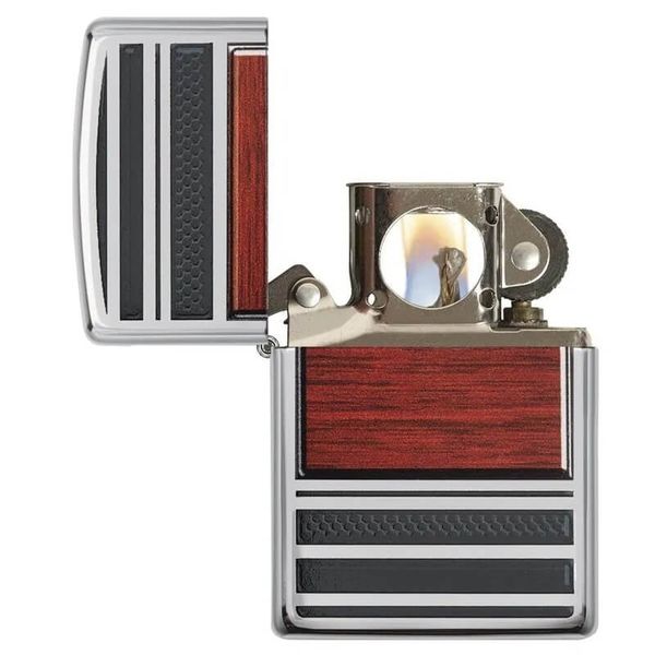 Zippo Hút Tẩu Hoa Văn Gỗ Steel And Wood Z194