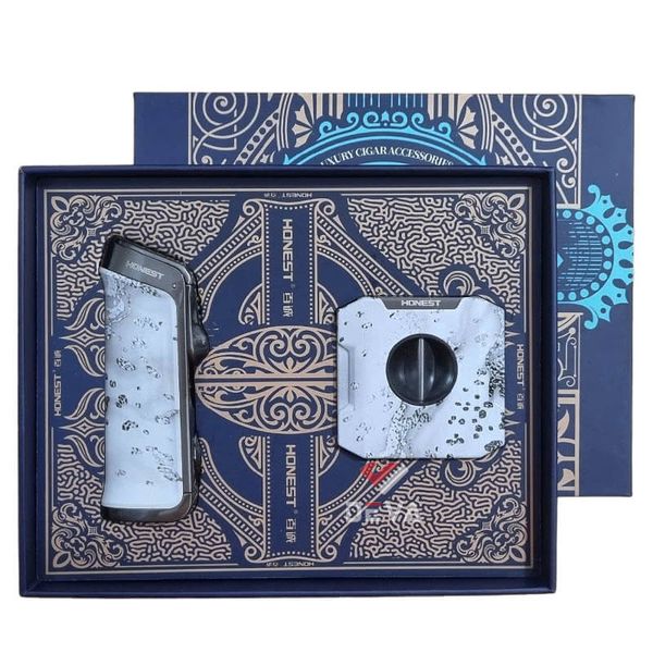 Set phụ kiện Cigar Honest 2 món bật lửa và dao cắt TA Series