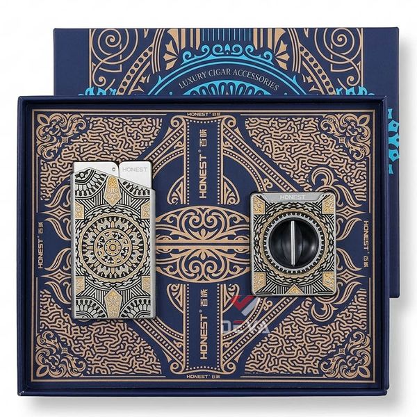 Set phụ kiện Cigar Honest 2 món bật lửa và dao cắt TA Series