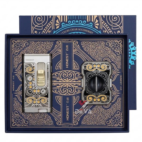 Set phụ kiện Cigar Honest 2 món bật lửa và dao cắt TA Series