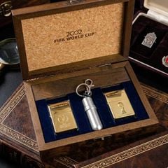 Set Zippo 2002 FIFA World Cup Korea Japan – Bản Giới Hạn Limited Edition – Kèm Bình Đựng Xăng Mini C120