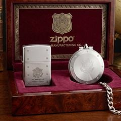 Zippo 2003 Kèm Đồng Hồ Chủ Đề Quân Đội – Bản Gift Set Military Full Box C112