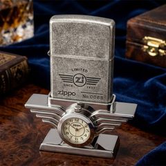 Set Bật Lửa Zippo Để Bàn Kèm Đồng Hồ - Tuyệt Tác Decor Sang Trọng – Đẳng Cấp Nhà Sưu Tầm C104
