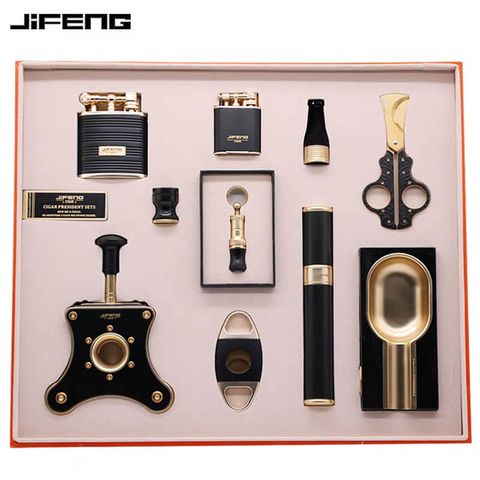 Bộ Set phụ kiện 10 dụng cụ xì gà Jifeng SF01