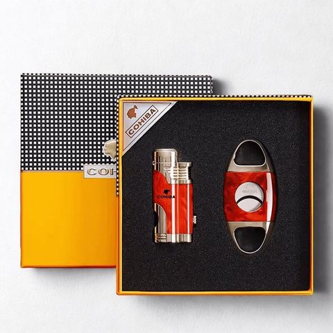 Set Phụ Kiện Xì Gà Dao Cắt Bật Lửa 2 món T-14A