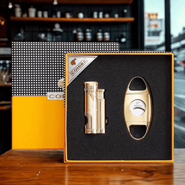 Set Phụ Kiện Xì Gà Dao Cắt Bật Lửa 2 món T-14A