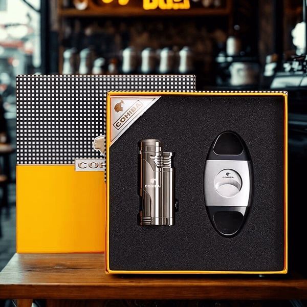 Set Phụ Kiện Xì Gà Dao Cắt Bật Lửa 2 món T-14A