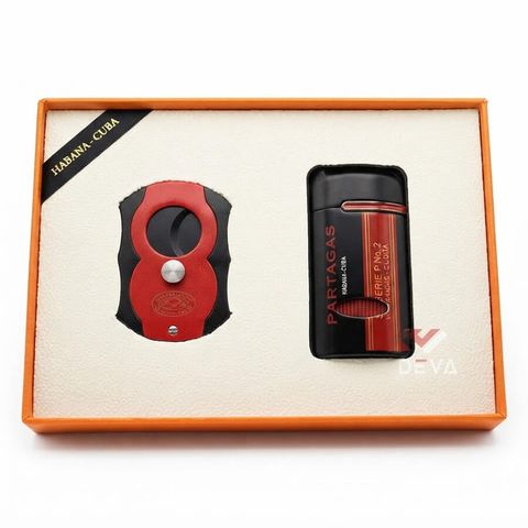 Set phụ kiện Cigar 2 món bật lửa và dao cắt GF 002
