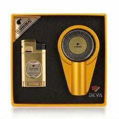 Set 2 món Cohiba bật lửa khò 3 tia có dao cắt và gạt tàn  HB 196